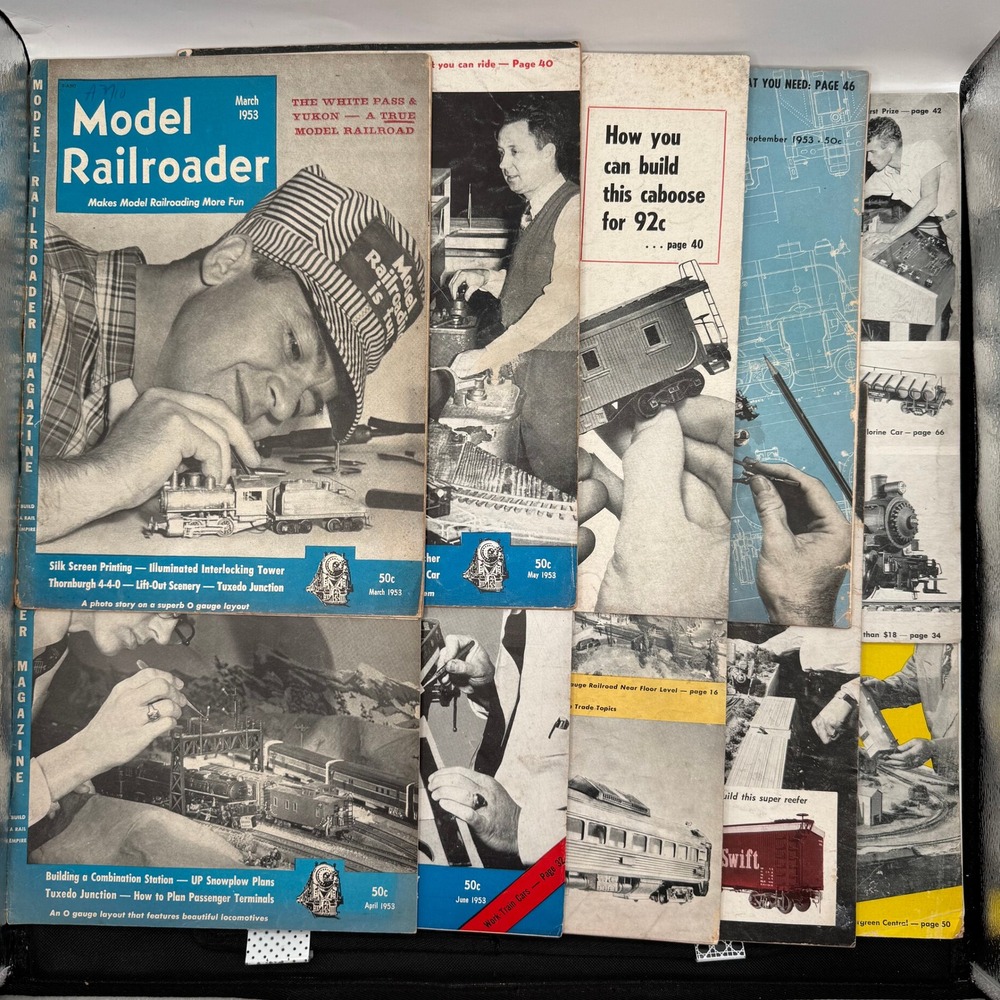 Model Railroader Magazine Lot 1953‎ 10 Issues March-Dec Vintage Trains Railroad